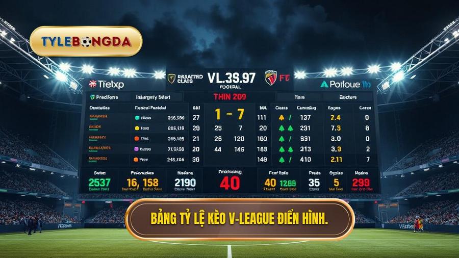 Bảng mô phỏng tỷ lệ kèo V-League điển hình